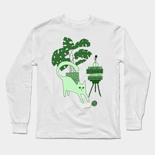 Cat, book and plants IV Long Sleeve T-Shirt